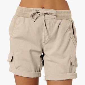 Women's Dokotoo Khaki Cargo Drawstring Shorts Large